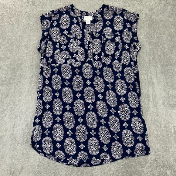 Motherhood Maternity Women's Small Blue Sleeveless Top Tunic Boho Beach Summer - Picture 1 of 5